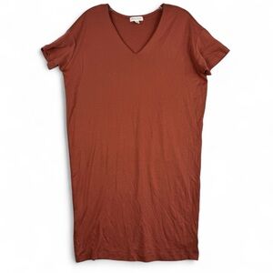 Prologue Womens Size XS‎ Rust Orange Casual Dress Short Sleeve V Neck T shirt